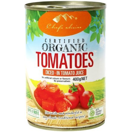 Chef's Choice Organic Chopped/Diced Tomato 400g