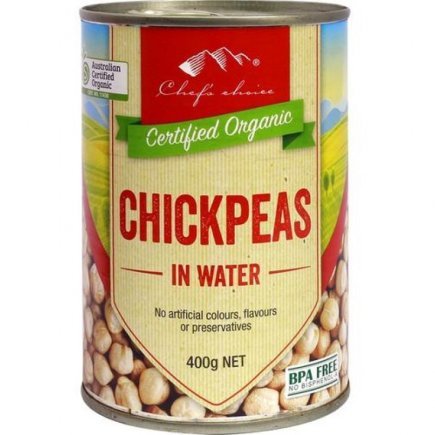 Chef's Choice Organic Chick Peas In Water 400g