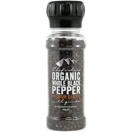 Chef's Choice Organic Whole Black Pepper Grinder 100g